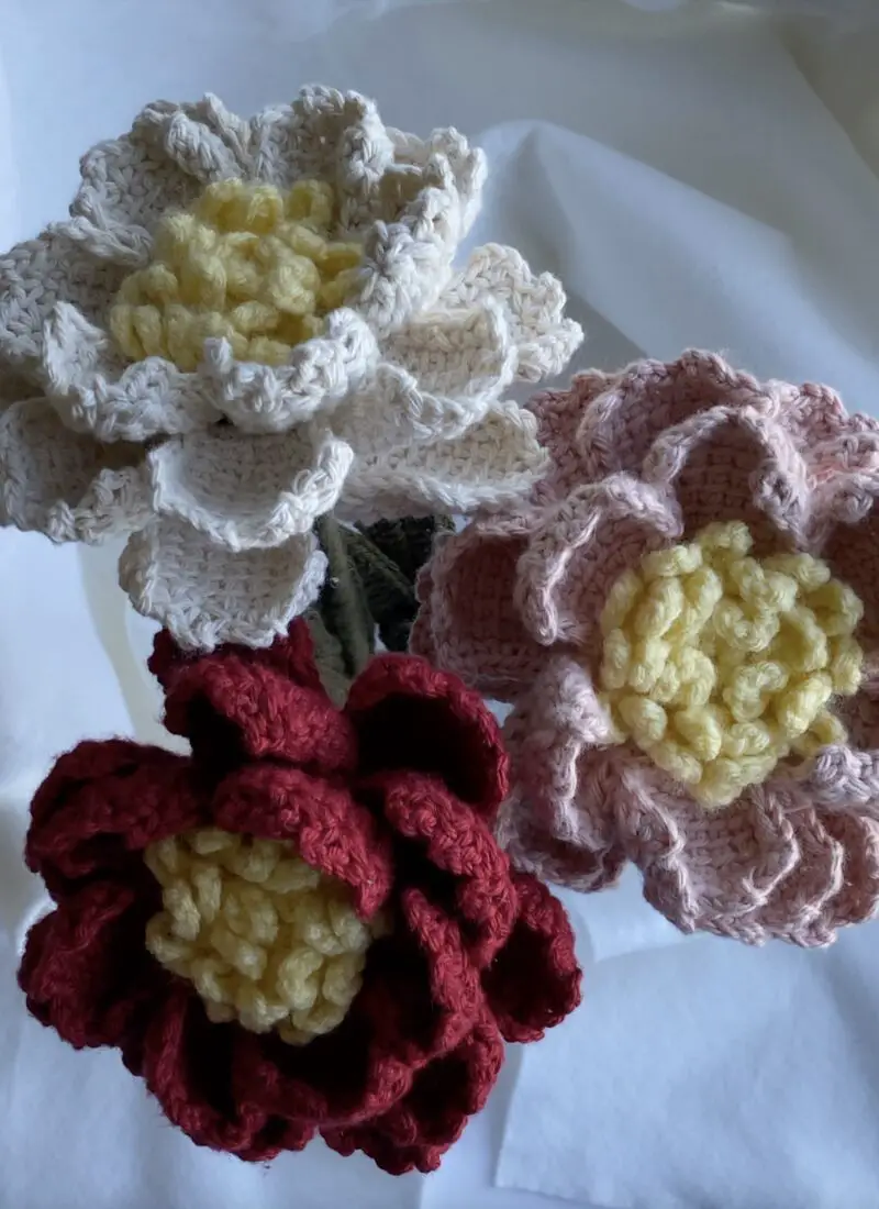 Crochet Peony Flowers